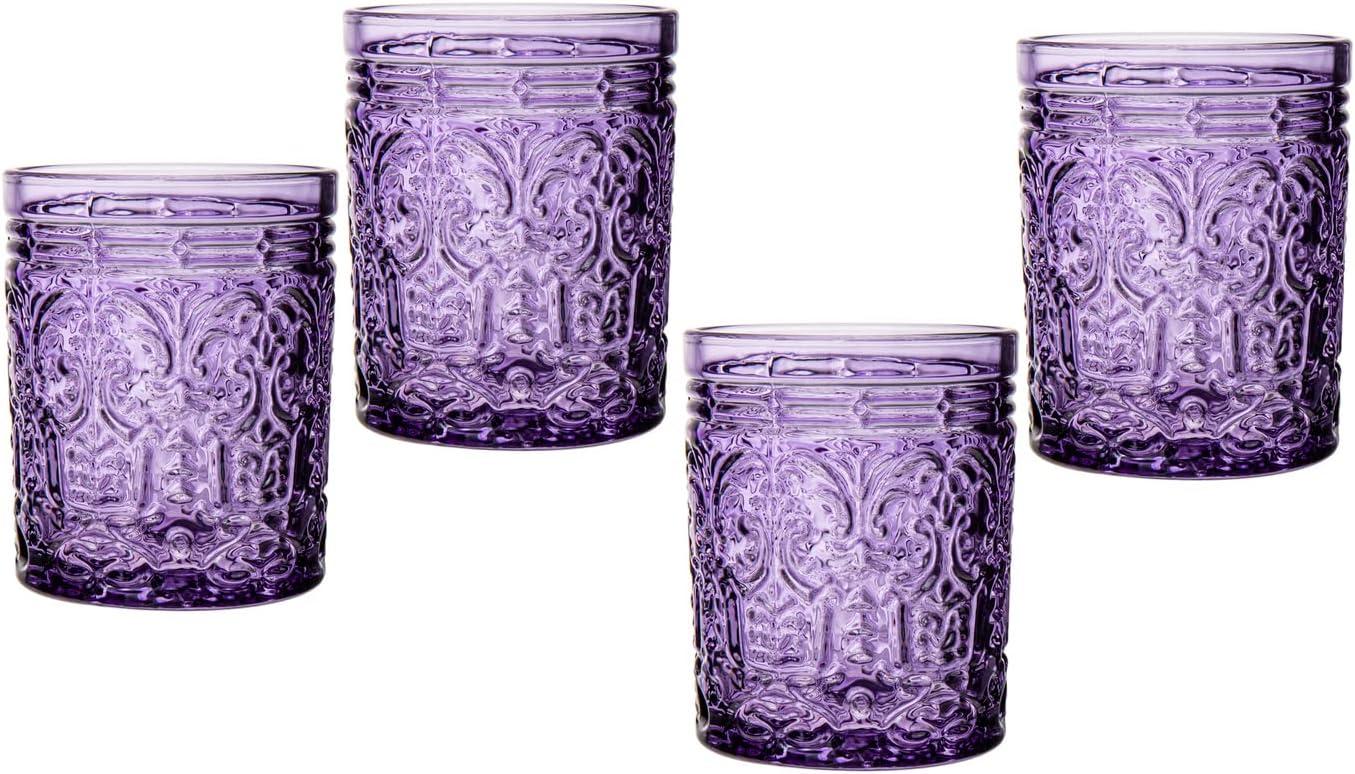 Jax Purple Vintage Glass Drinking Cups, Set of 4