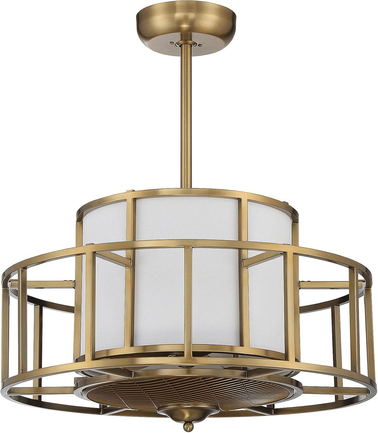 Warm Brass Four Light Fan D'Lier from the Oslo Collection