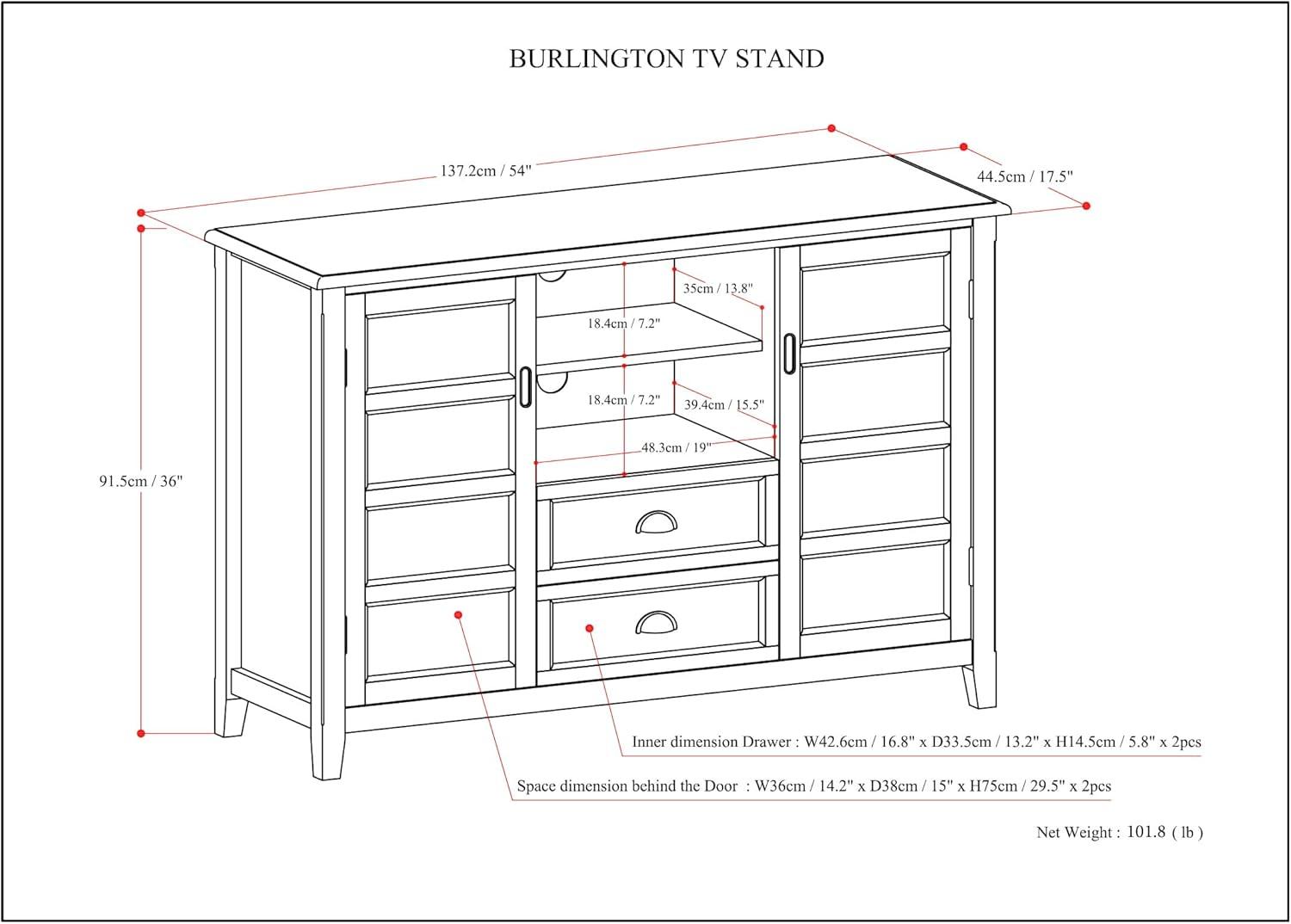 Simpli Home Burlington Tall TV Media Stand