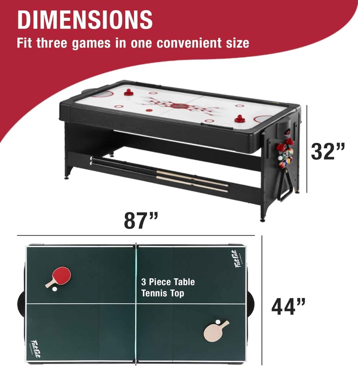 Fat Cat Fat Cat Original 3 in 1 87 Pockey Multi-Game Table
