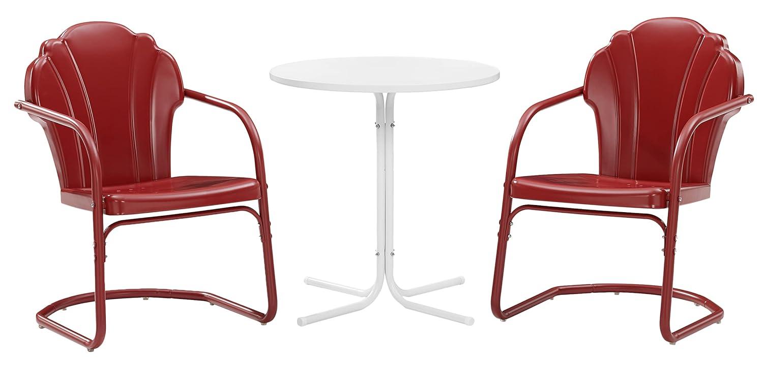 Crosley 3pc Tulip Retro Metal Bistro Set Red