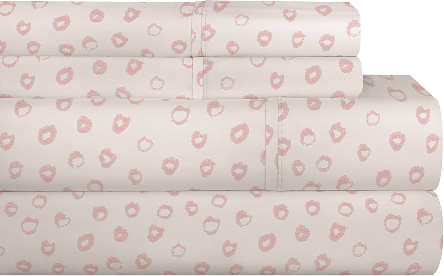 Pointehaven Stardance 200 Thread Count Printed Cotton Percale 3 pc Sheet Set, Twin Extra Long