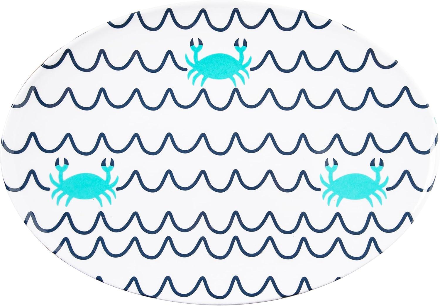 Beachcombers Crab Wave Melamine Platter