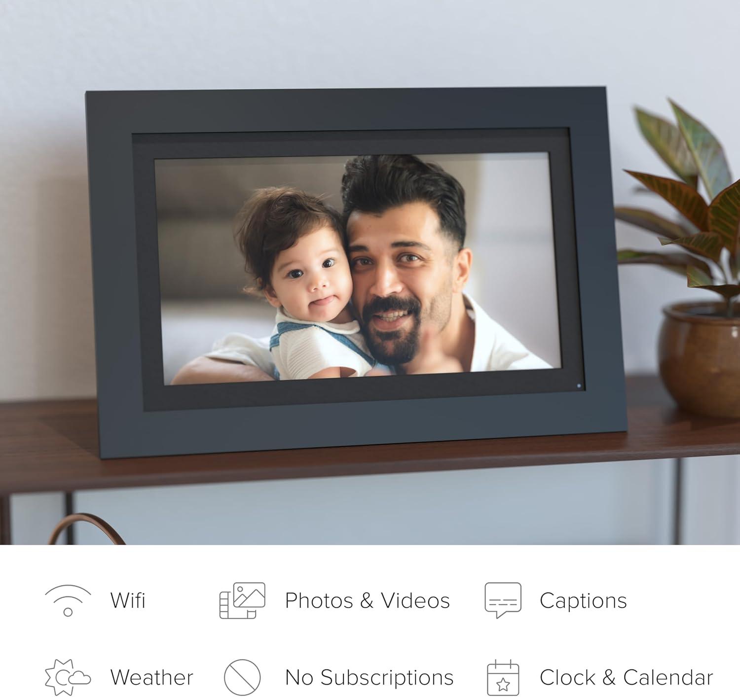 Simplysmart Home Friends And Family 8” Wi-Fi Smart Digital Picture Frame, Send Pictures From Phone To Frame, Hd 1080P Touchscreen, 8Gb Internal Memory