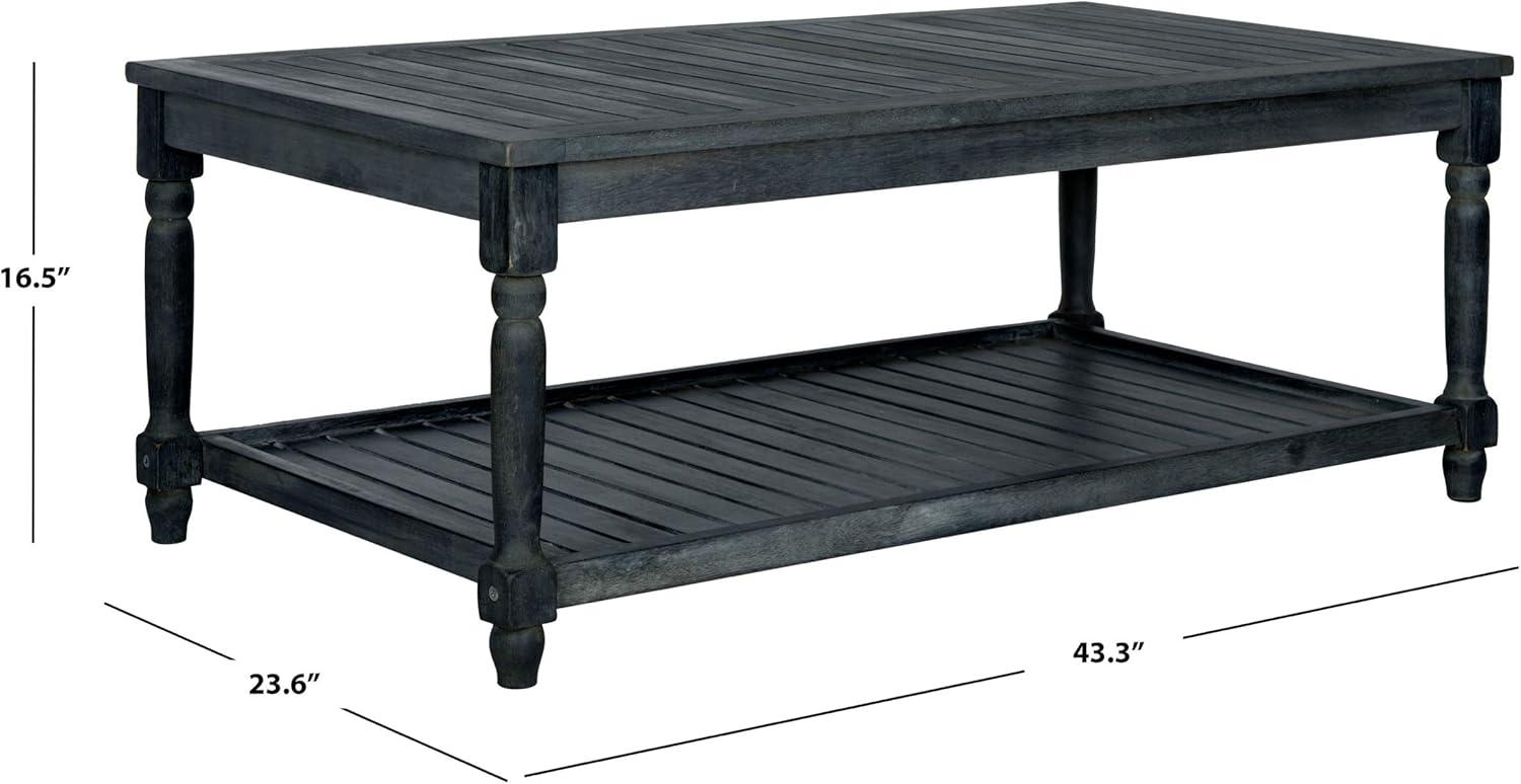 Oakley Transitional Acacia Wood Coffee Table in Dark Slate Grey