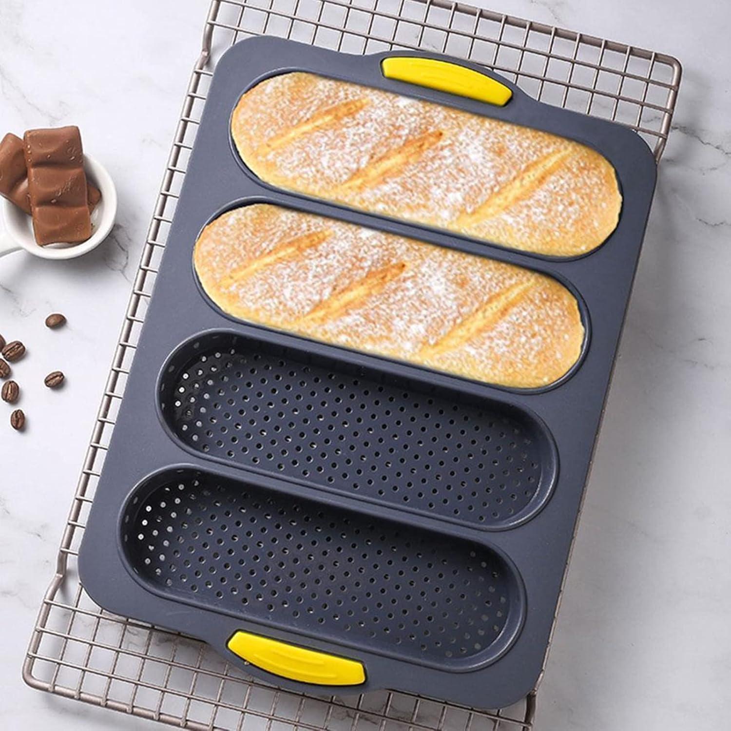 Rectangular Nonstick Silicone Four-Hole Bread Loaf Pan