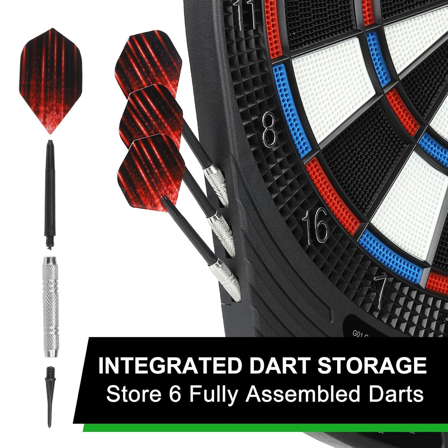 Uxcell Electronic Soft Tip Dart Board Digital Dartboard 18 Games and 159 Variants with 6Pcs Darts, 24 Tips