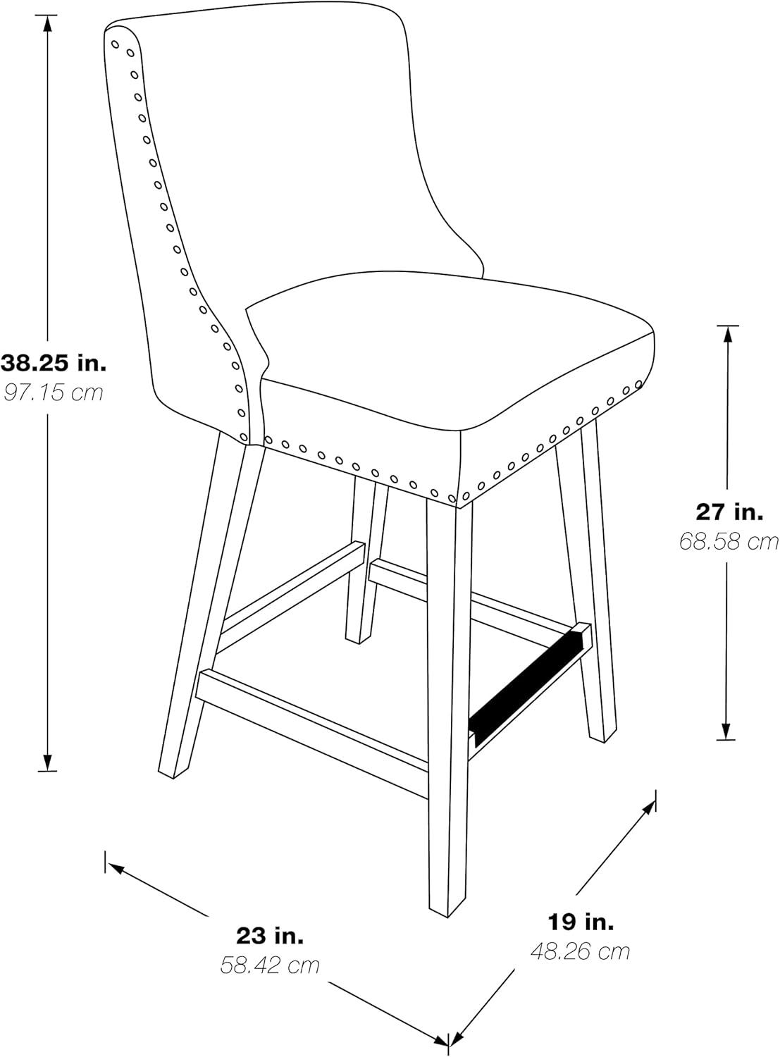 Swivel Upholstered 26'' Counter Stool with Solid Wood Frame