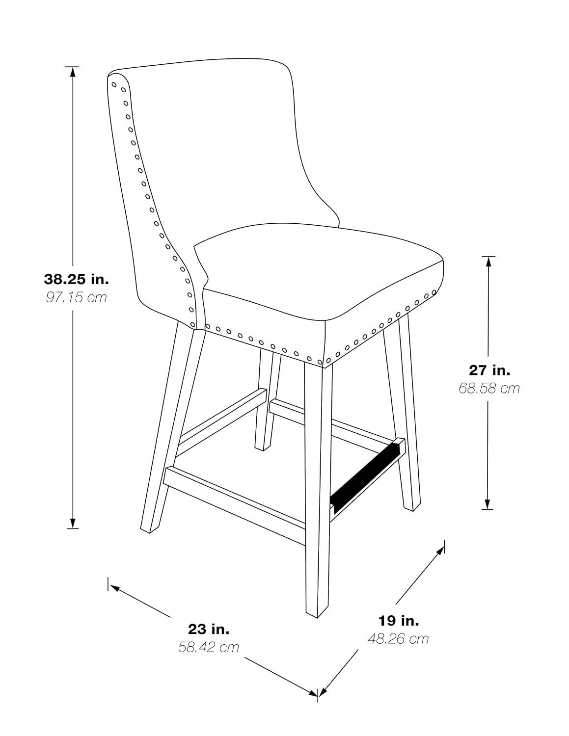 Granville Swivel Upholstered Counter Stool with Solid Wood Frame