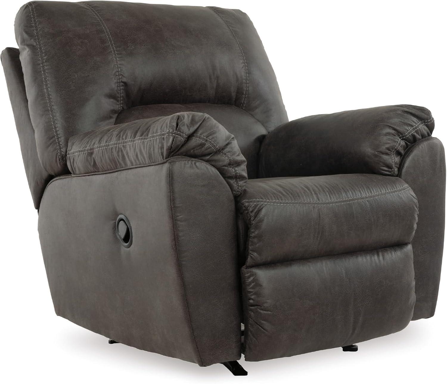 Signature Design by Ashley Tambo Fabric Rocker Recliner in Pewter