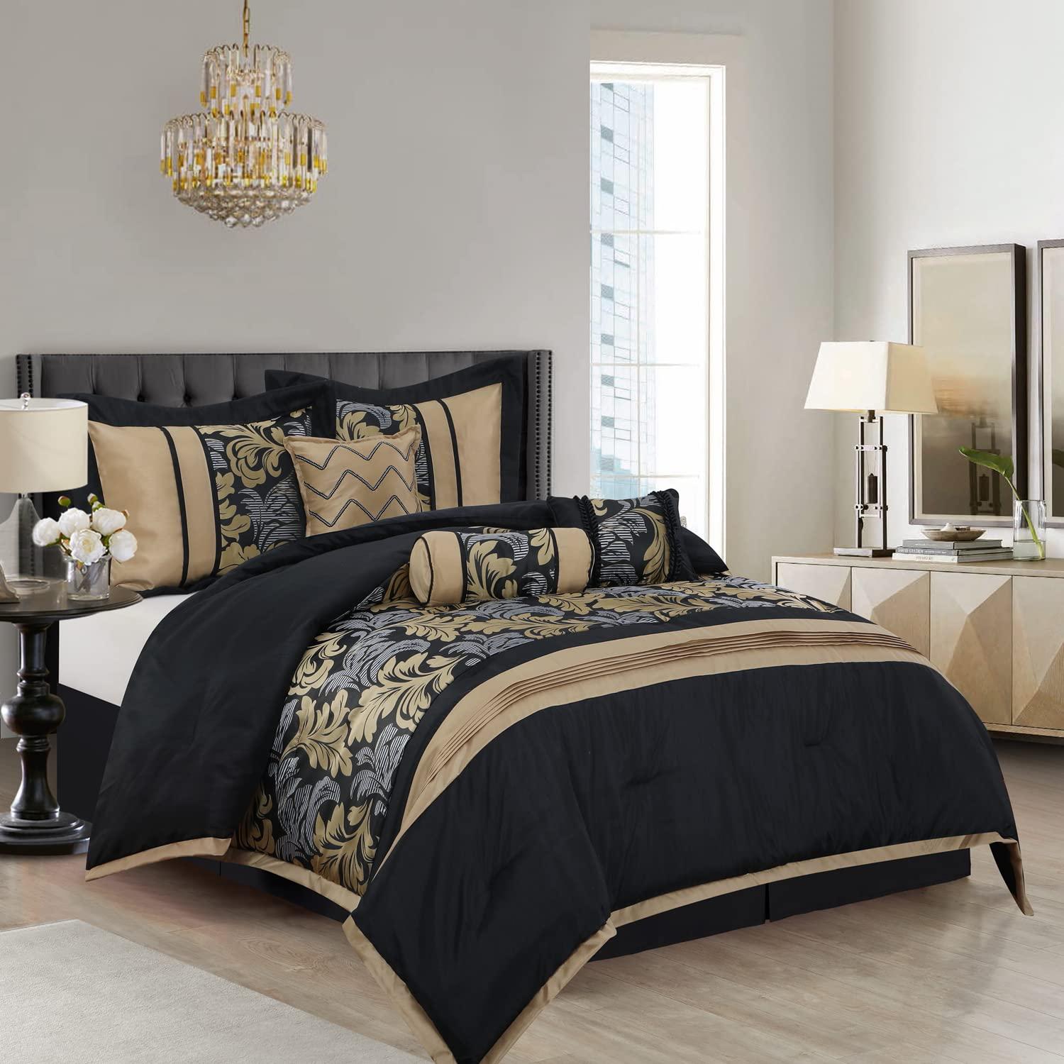 Nanshing America, Inc Kath 7 Piece Microfiber Modern & Contemporary Comforter Set