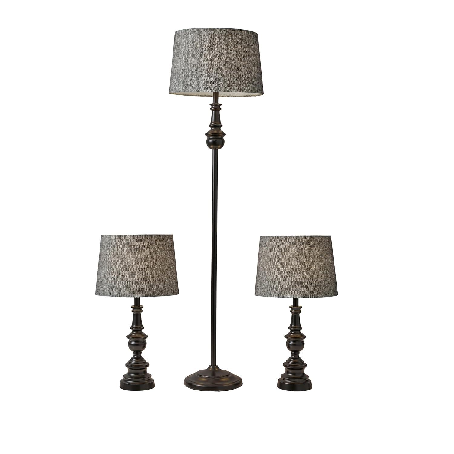 SIMPLEE ADESSO Chandler 3 Piece Floor and Table Lamp Set