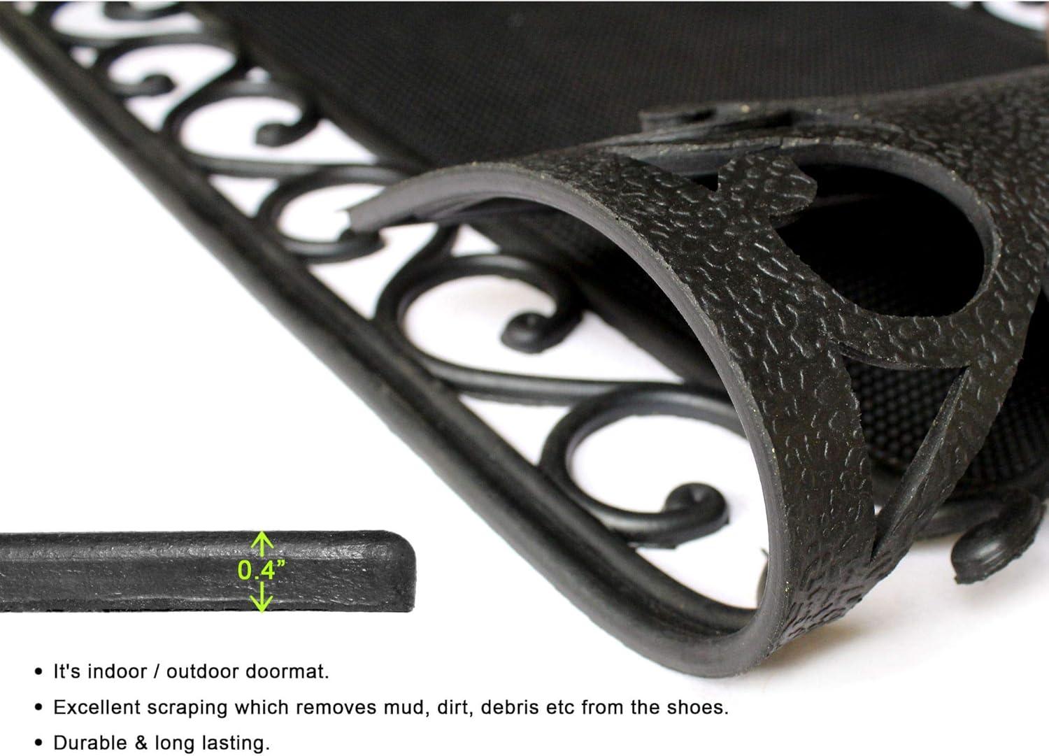 RugSmith Moulded Rubber Trellis Edge Outdoor Doormat, 18" x 30"