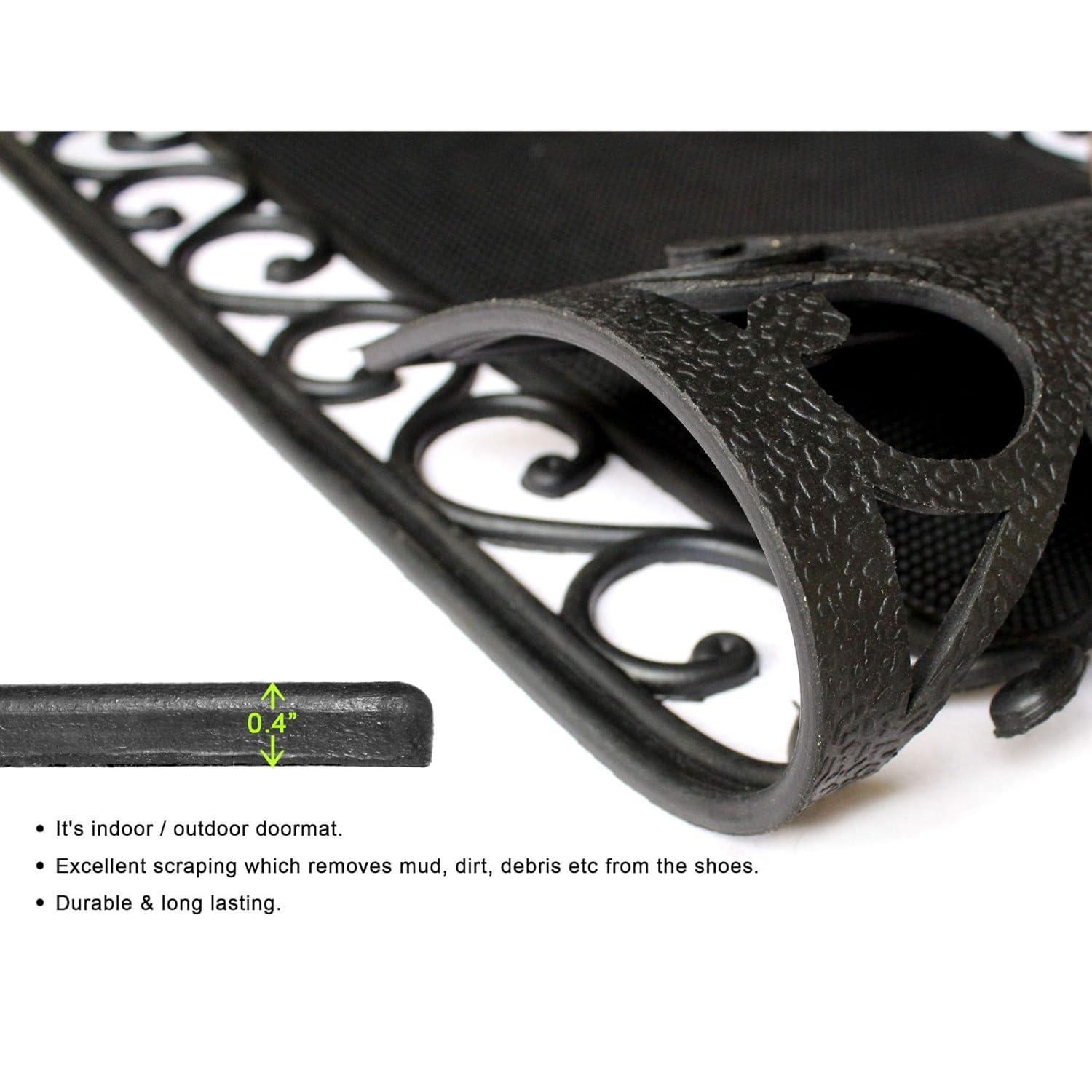 RugSmith Moulded Rubber Trellis Edge Outdoor Doormat, 18" x 30"
