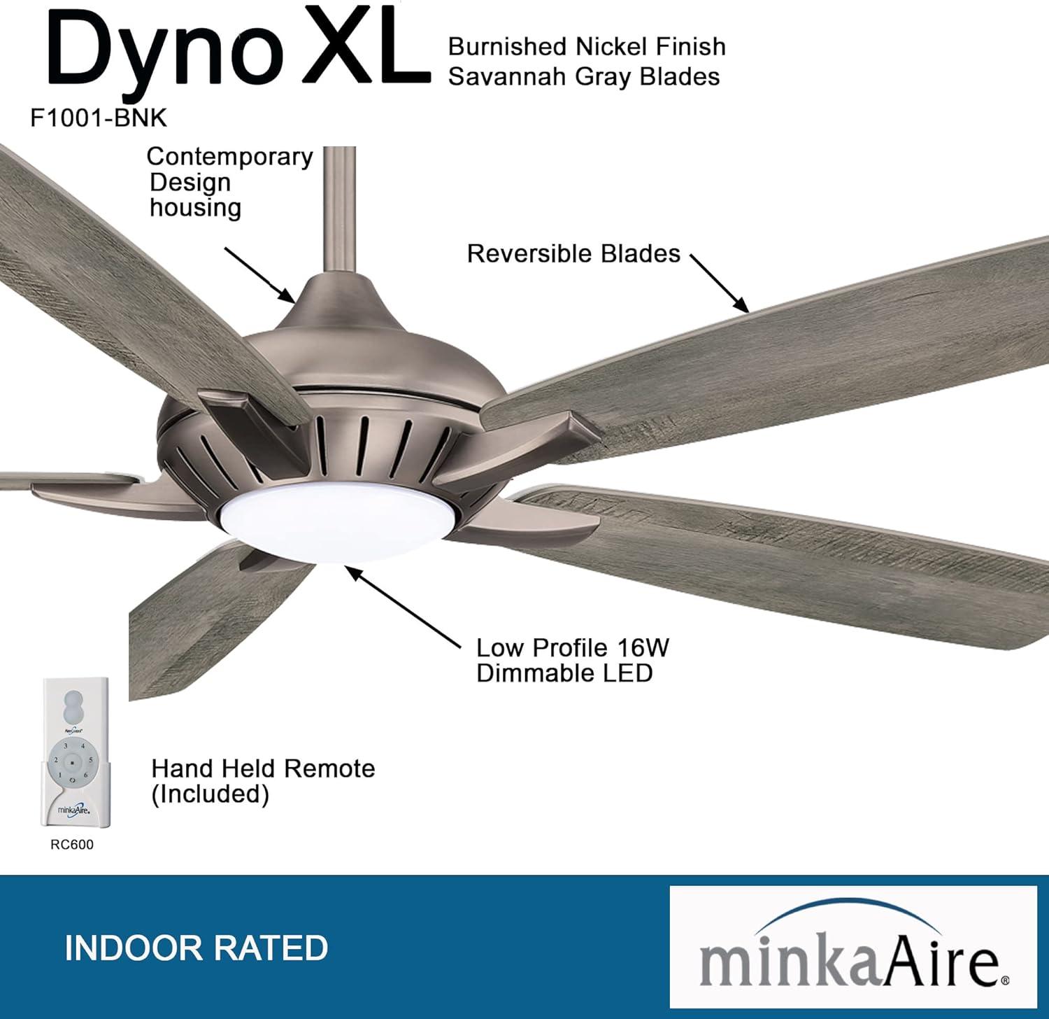 Minka Aire 60" Dyno 5 - Blade LED Smart Standard Ceiling Fan with Remote Control and Light Kit Included