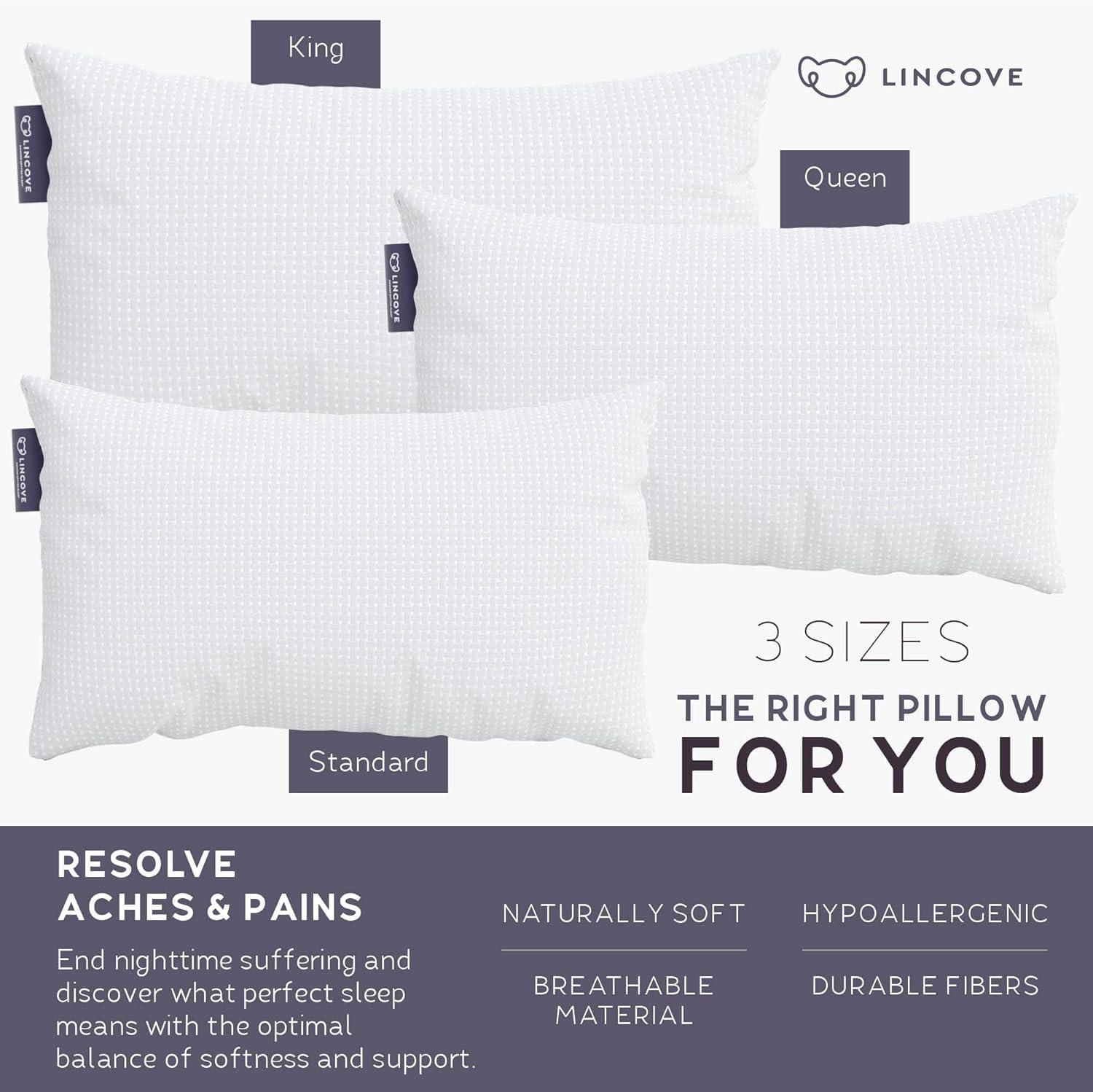 Lincove® Lincove Rayon From Bamboo Pillow - Hotel Quality, Soft for Stomach Sleepers, 1 Pack