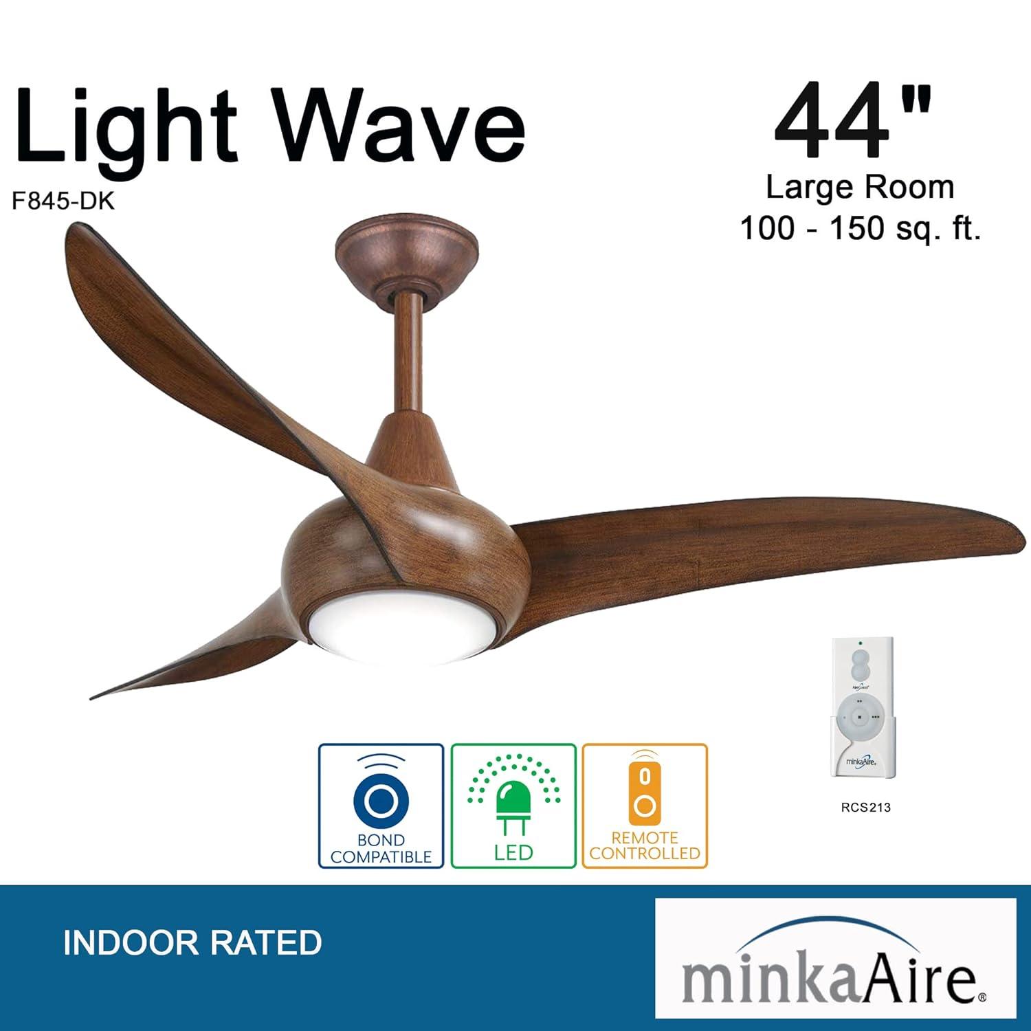 44" 3 - Blade LED Propeller Ceiling Fan with Remote Control and Light Kit Included