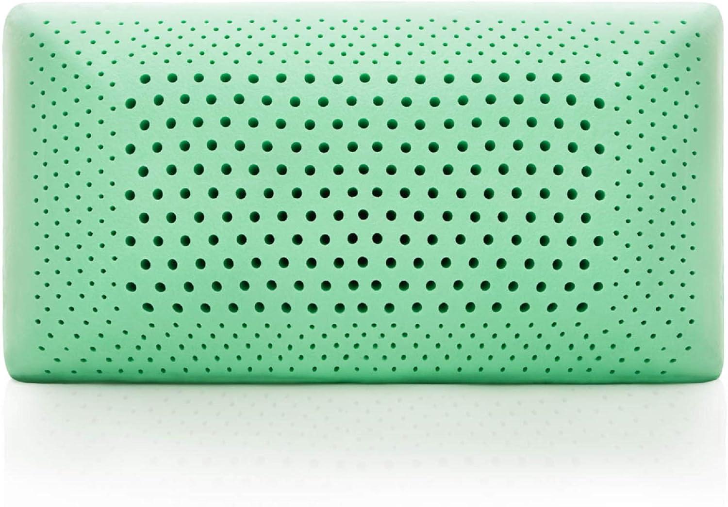 Queen Size Green and White Memory Foam Aromatherapy Pillow