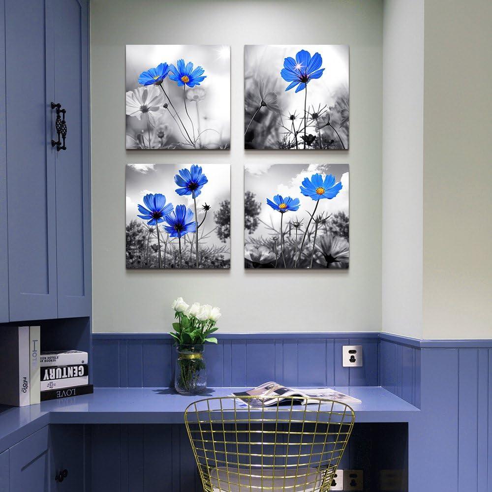 Blue Abstract Canvas Wall Art For Living Room Bedroom Wall Decor Office Pictures Watercolor Wall Paintings Bathroom Home Decoration Posters Prints Artwork 12'' X 16'' 3 Piece Set