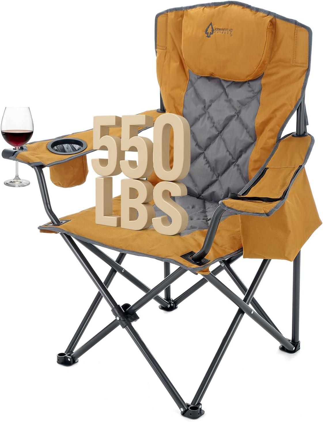 ARROWHEAD Outdoor Folding Camping Chair with Cushions