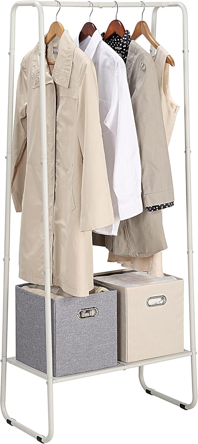 SunnyPoint Freestanding Clothes Garment Rack, Organizer Closet (OFF-WHITE)