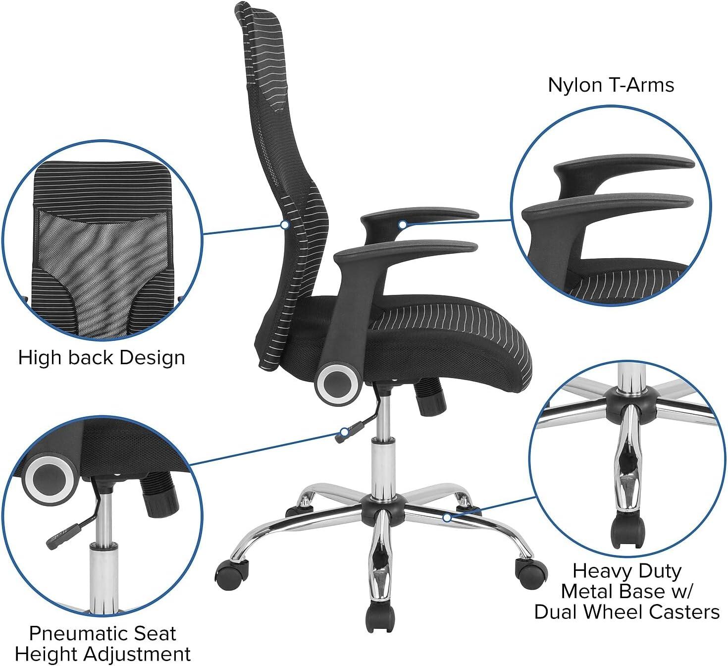 Milford High Back Black and White Mesh Executive Office Chair