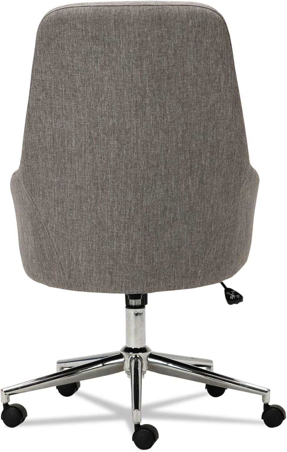 Alera Alera Captain Series High-Back Chair, Supports Up to 275 lb, 17.1" to 20.1" Seat Height, Gray Tweed Seat/Back, Chrome Base