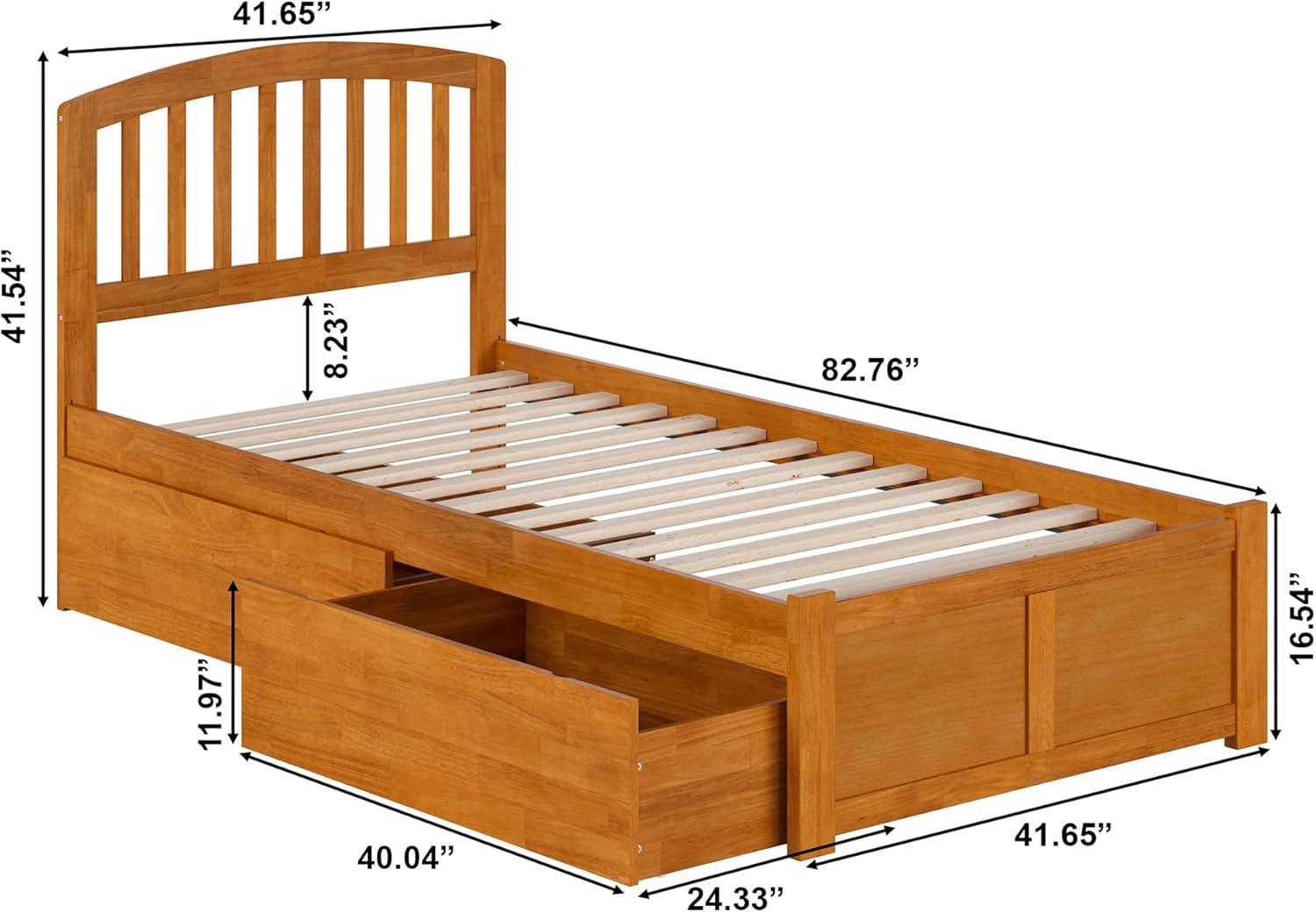 Solid Wood Platform Storage Bed