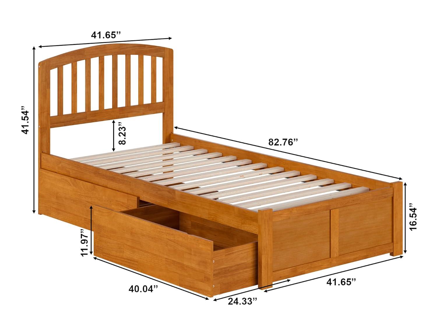 Solid Wood Platform Storage Bed