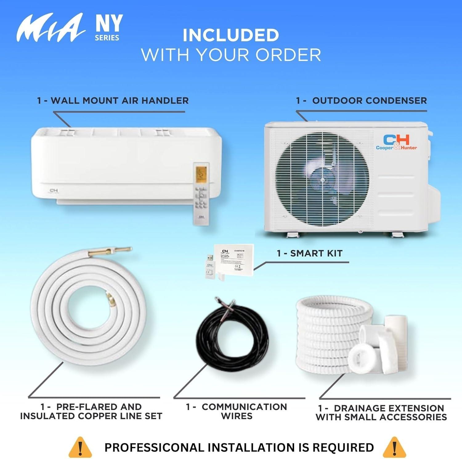 White 1 Ton Mini Split Air Conditioner and Heater with Heat Pump