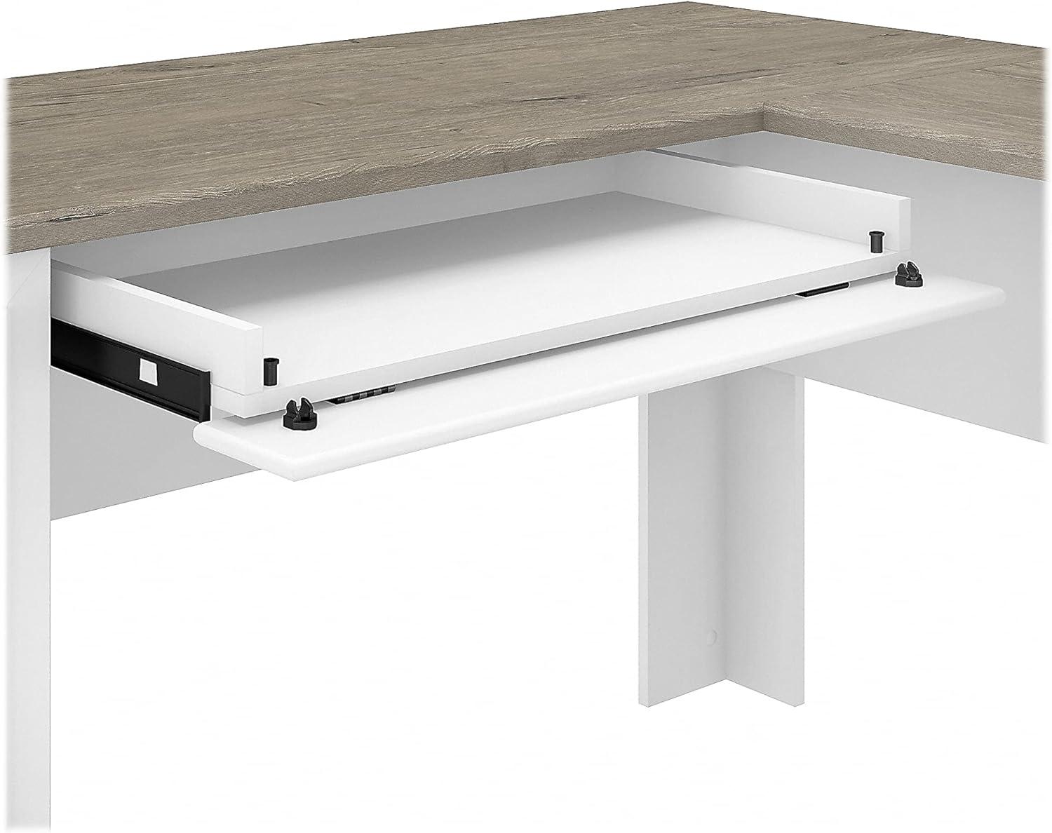 Fairview L Desk with Hutch and Bookcase in Antique Black - Engineered Wood