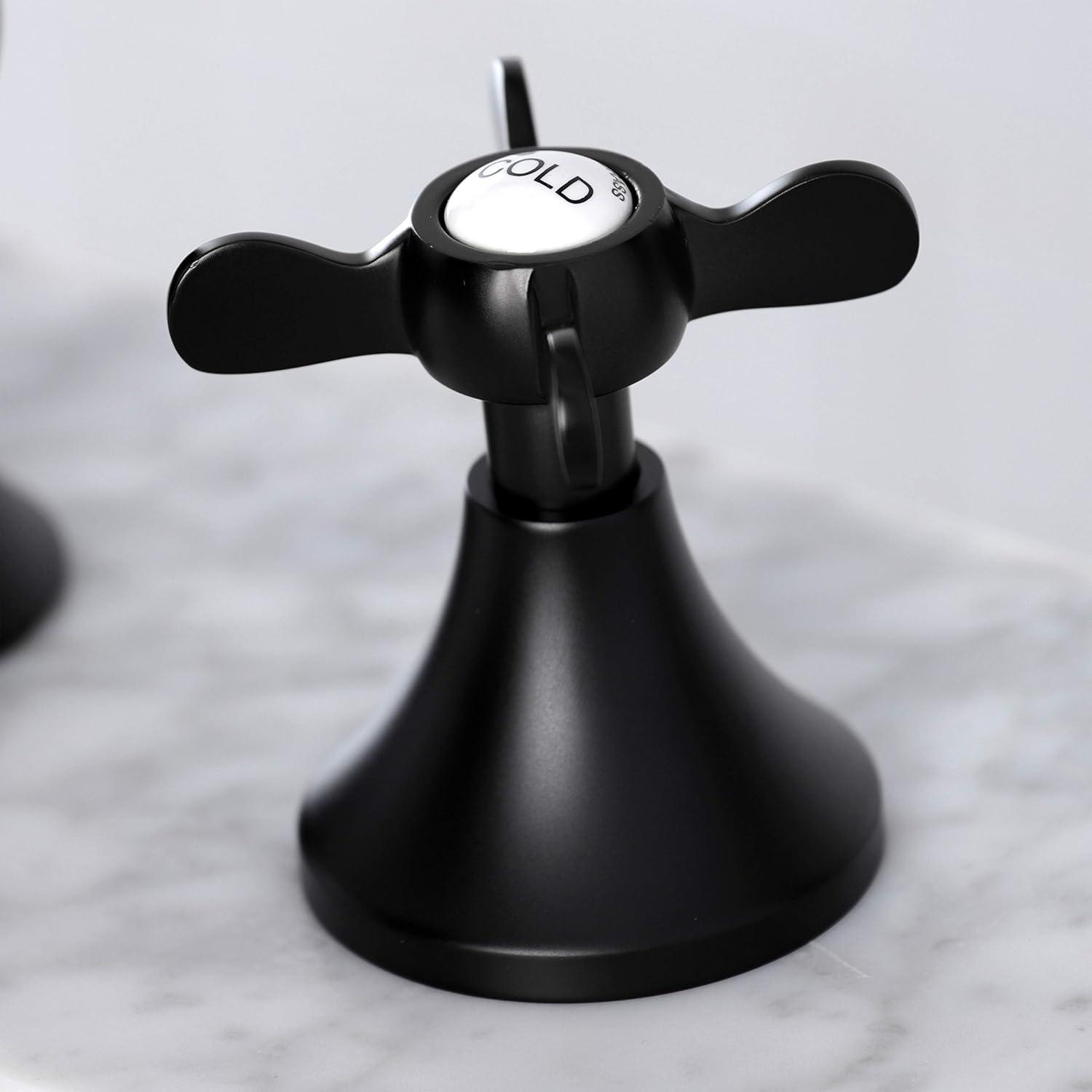 Kingston Brass Essex Two-Handle 3-Hole Deck Mount Widespread Bathroom Faucet with Brass Pop-Up Drain