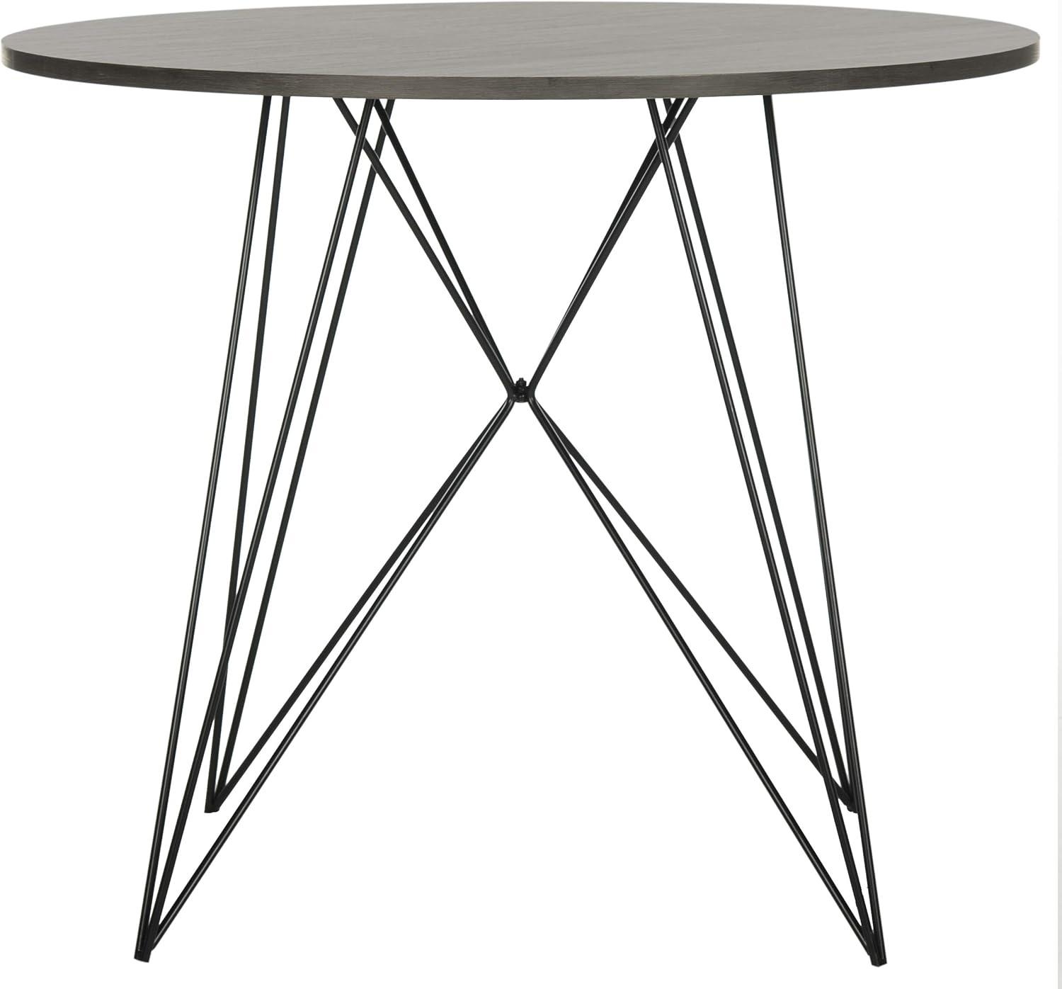 Contemporary Transitional 35" Round Dining Table in Dark Grey