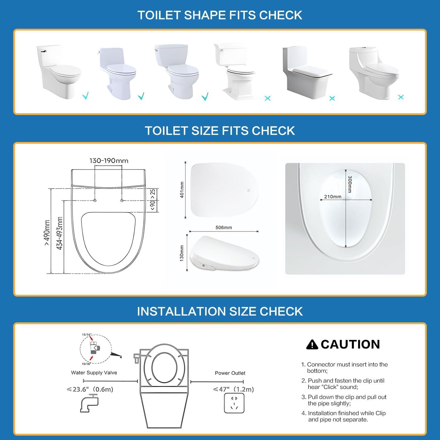 Bejoan FN3-US Elongated Toilet Seat Bidet