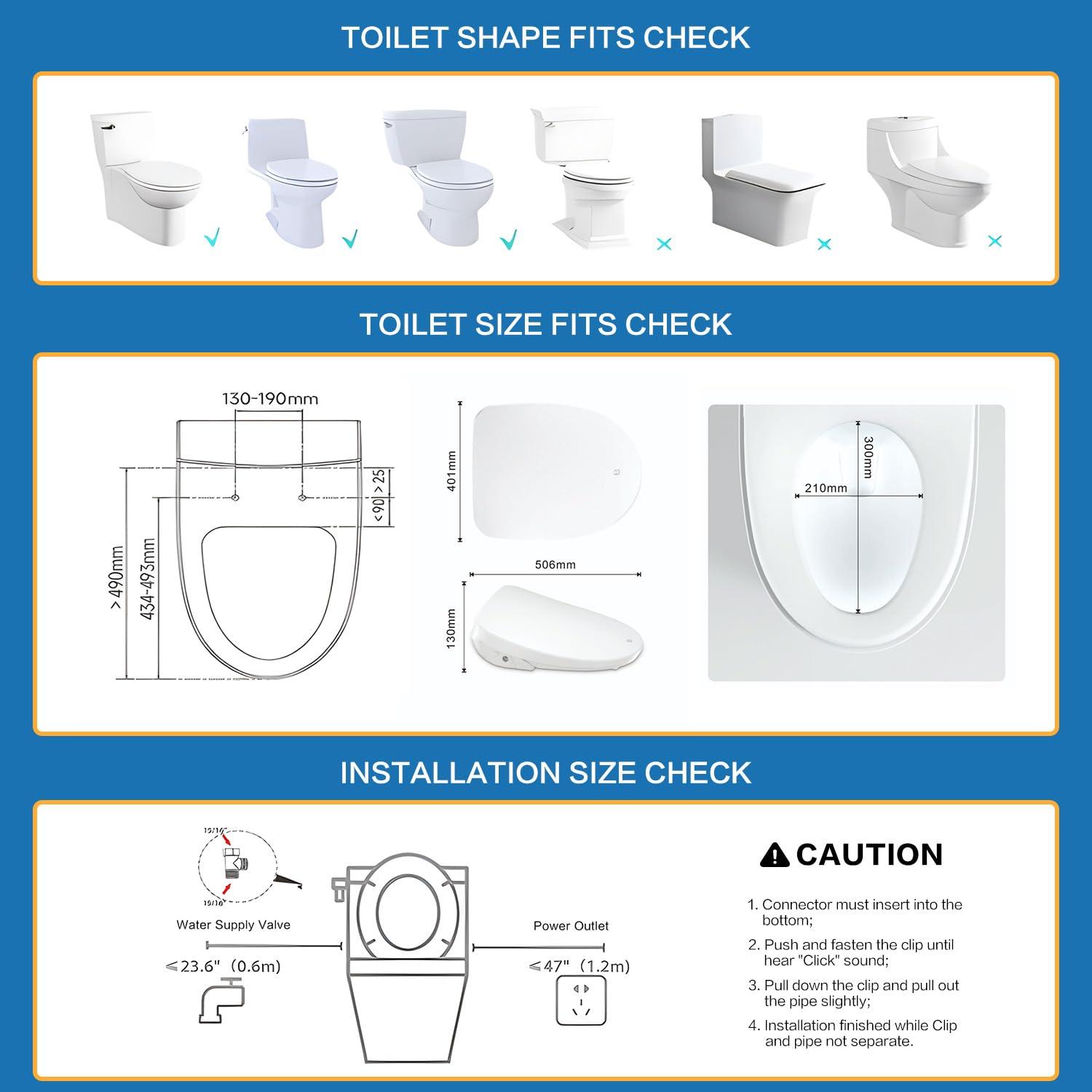 Bejoan FN3-US Elongated Toilet Seat Bidet