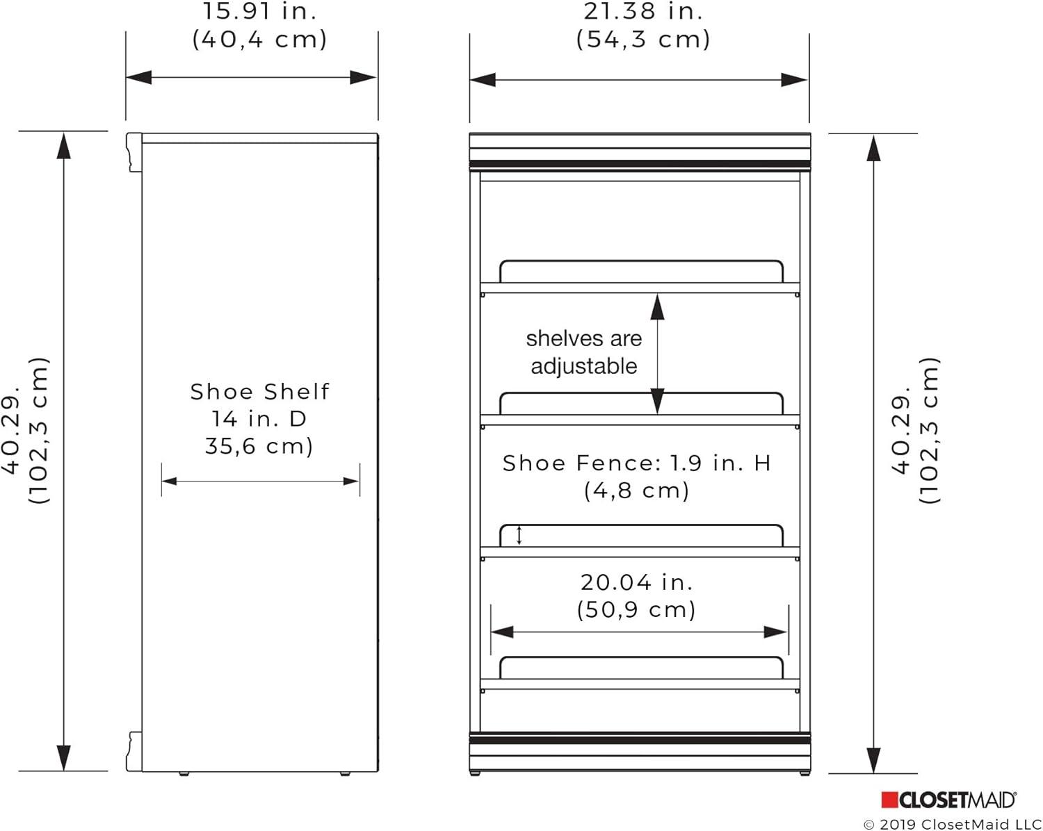 White Stackable Wood and Metal Shoe Shelf Unit