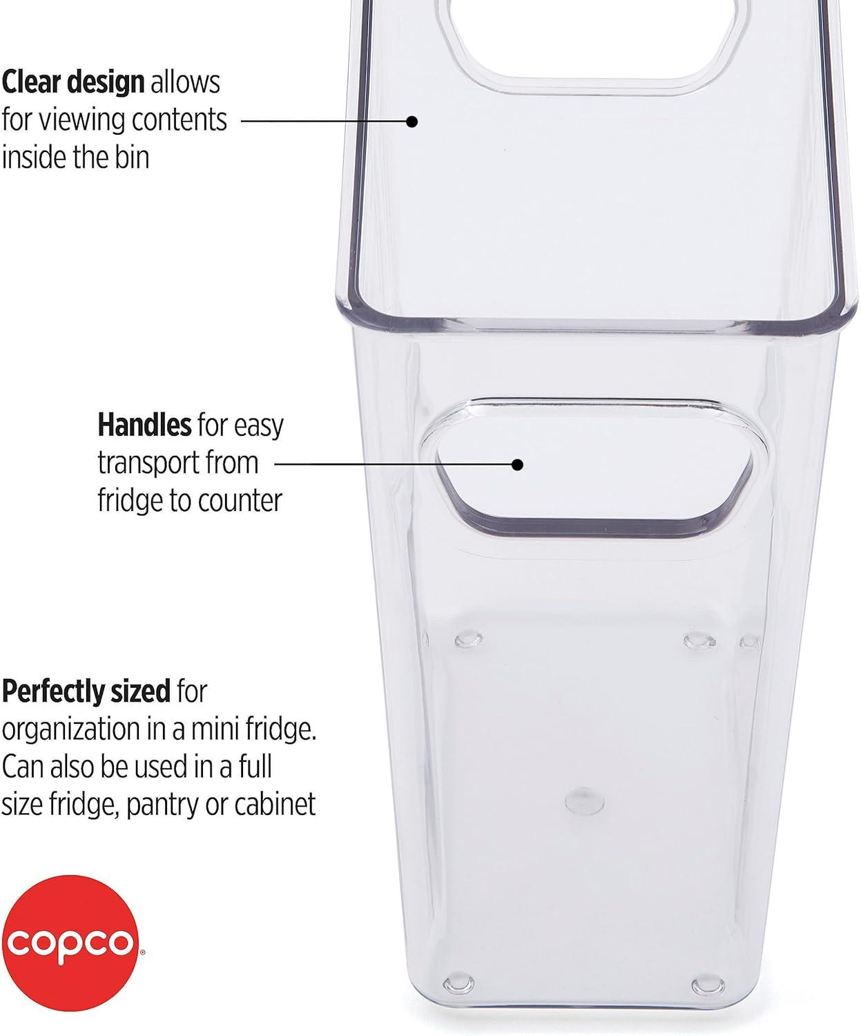 Copco Mini Tall Storage Bin, Clear, 5.5 x 3.5 x 7 Inch