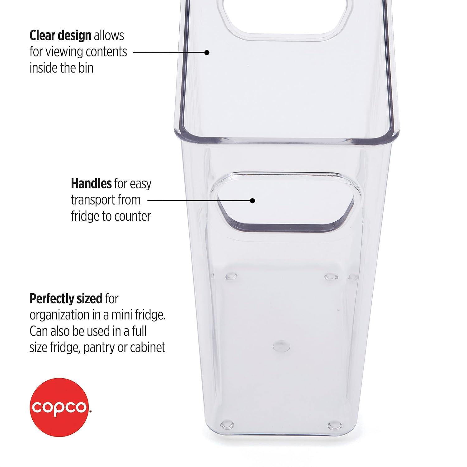 Copco Mini Tall Storage Bin, Clear, 5.5 x 3.5 x 7 Inch