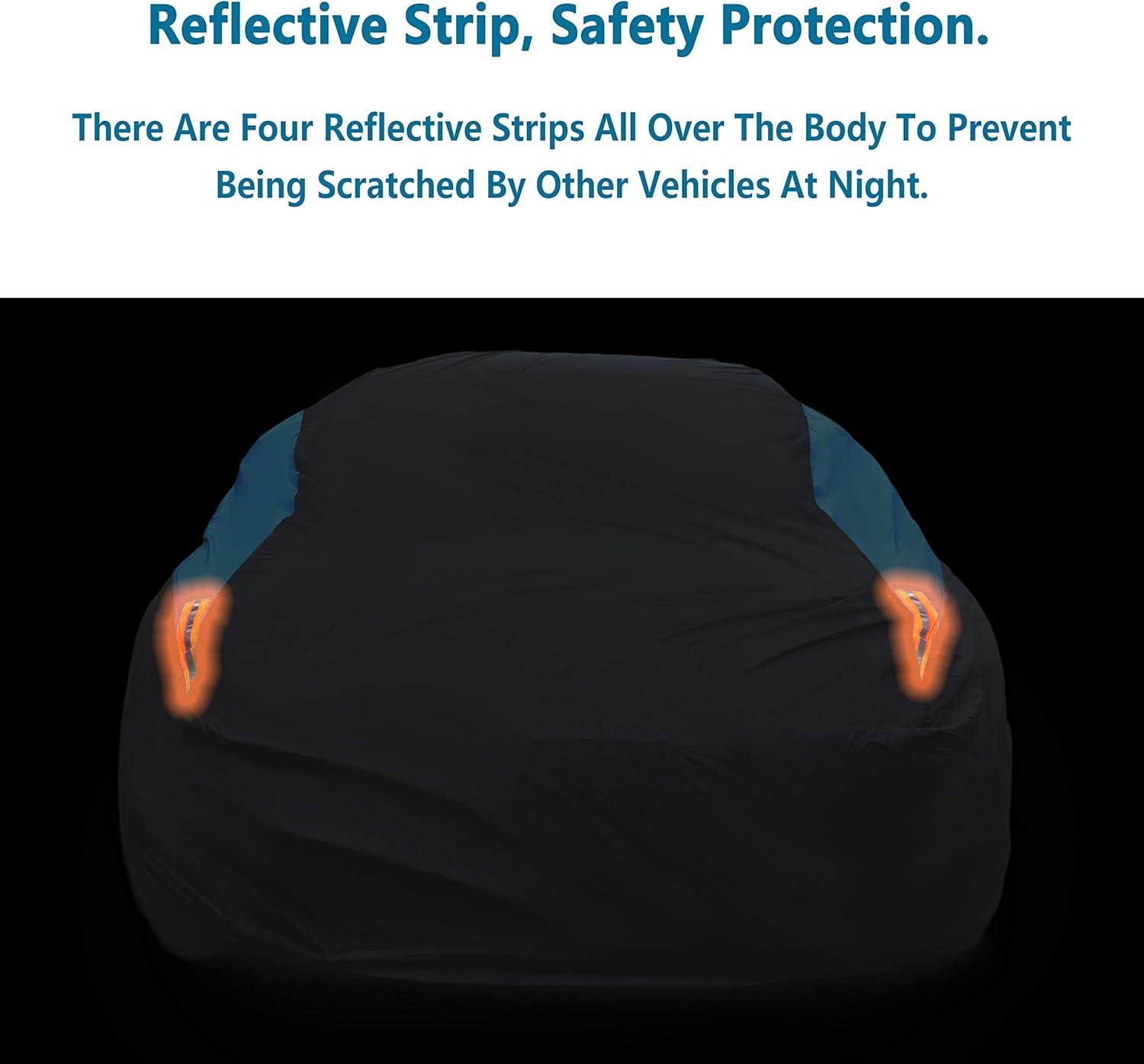 Waterproof Car Cover All Weather Snowproof UV Protection Windproof Outdoor Full car Cover, Universal Fit for Sedan (Fit Sedan Length 154-163 inch, Blue)