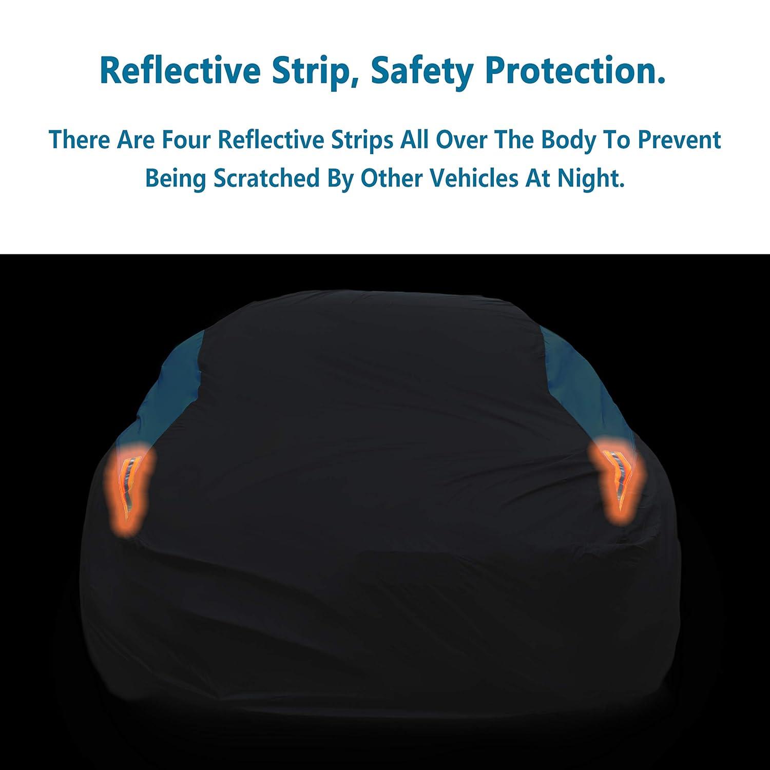 Waterproof Car Cover All Weather Snowproof UV Protection Windproof Outdoor Full car Cover, Universal Fit for Sedan (Fit Sedan Length 154-163 inch, Blue)