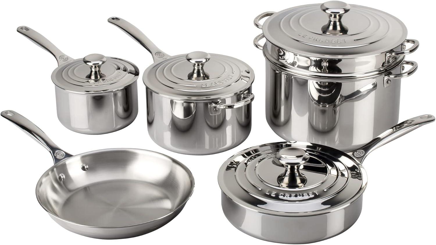 Le Creuset 10-Piece Stainless Steel Cookware Set