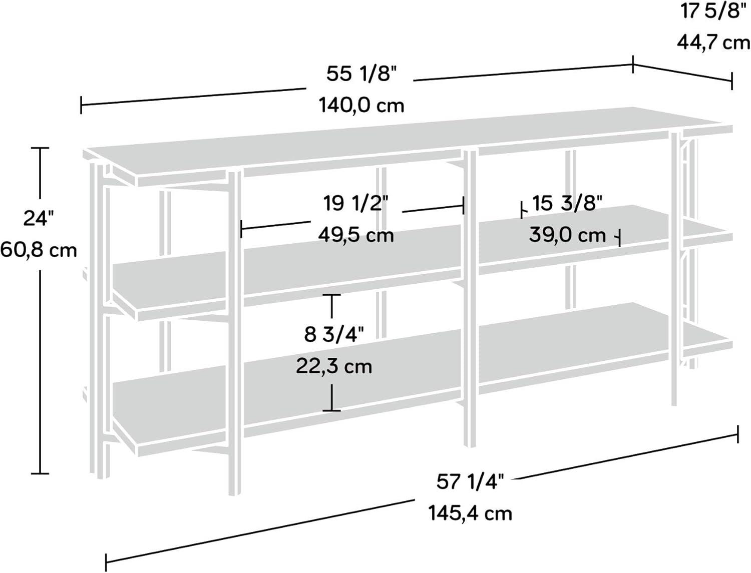 North Avenue TV Stand for TVs up to 54" Smoked Brown - Sauder: Durable Metal Frame, Open Shelving