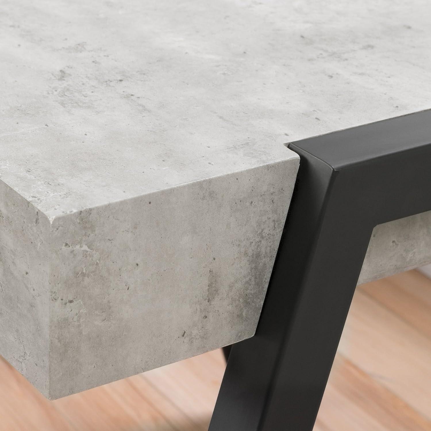 City Life End Table Concrete Gray/Black - South Shore