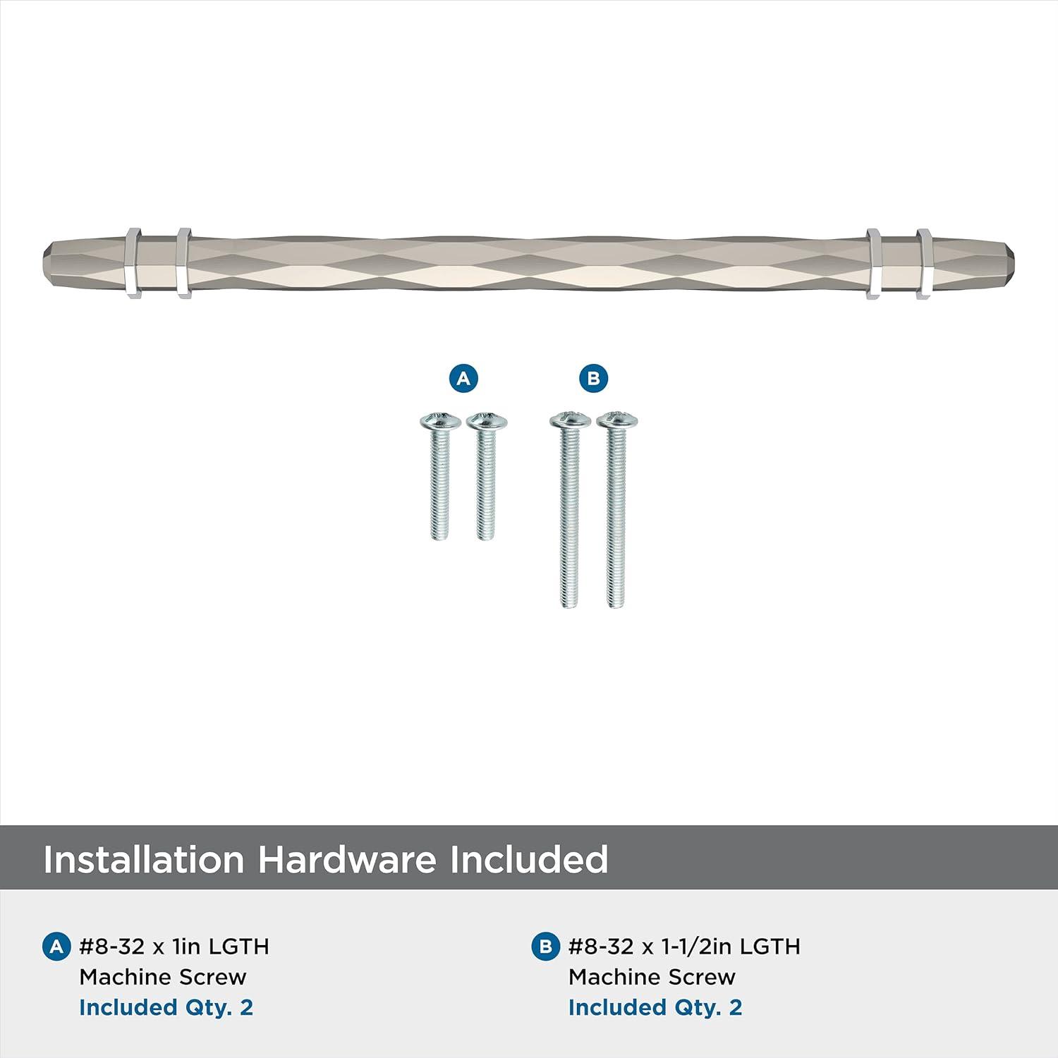 Amerock London 8 inch (203mm) Center-to-Center Satin Nickel/Polished Chrome Cabinet Pull