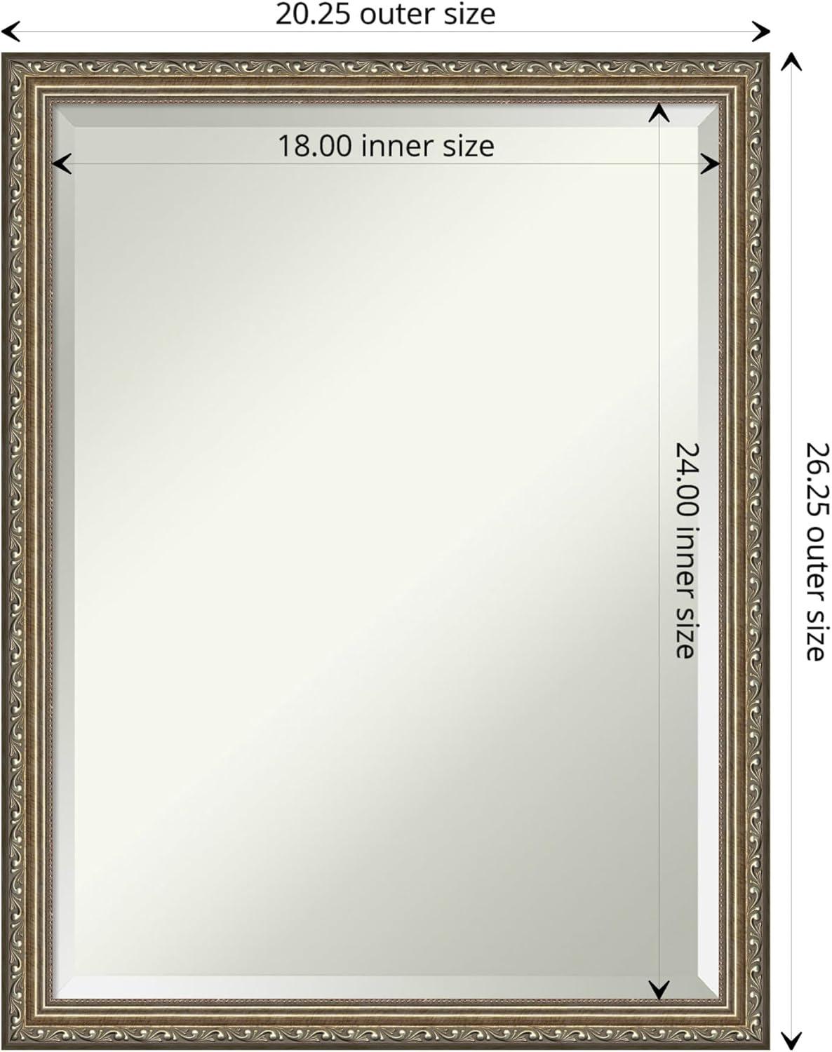Amanti Art Beveled Wood Wall Mirror - Parisian Silver Frame Outer Size: 20 x 26 in