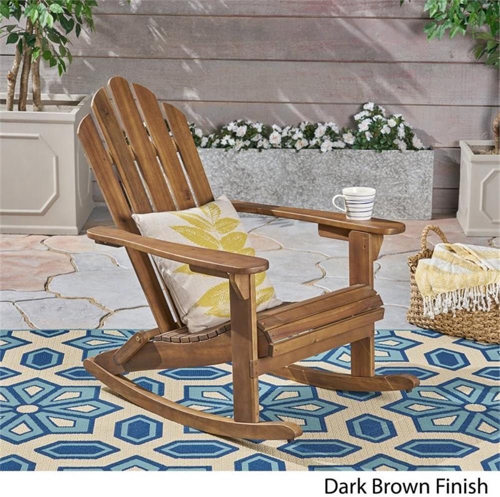 Hollywood Acacia Wood Adirondack Rocking Chair - Christopher Knight Home