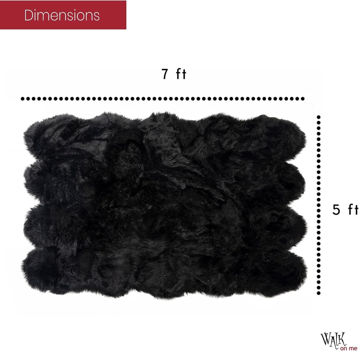 Diller Dark Brown Faux Fur Machine Washable Shag Fluffy Area Rug