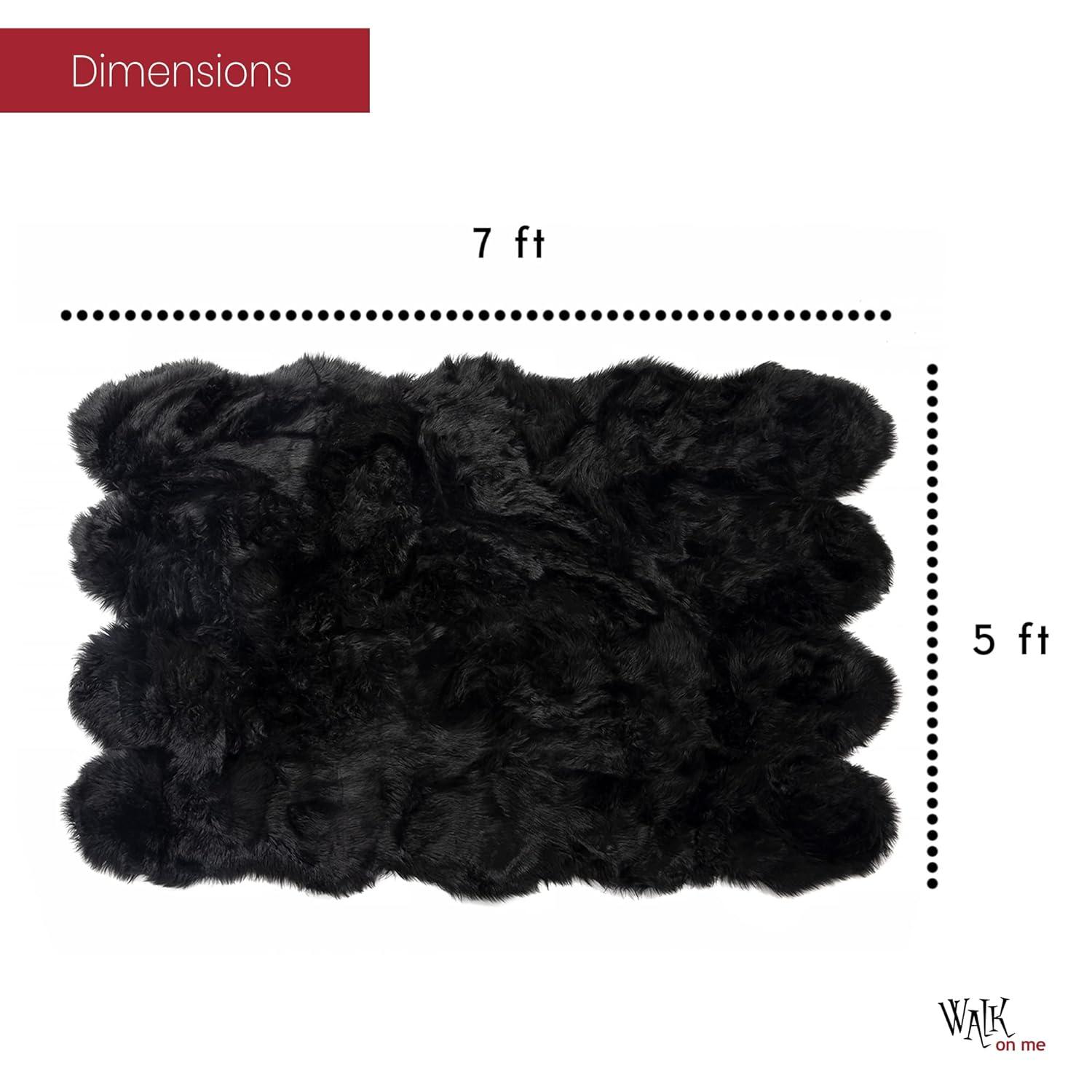 Diller Dark Brown Faux Fur Machine Washable Shag Fluffy Area Rug