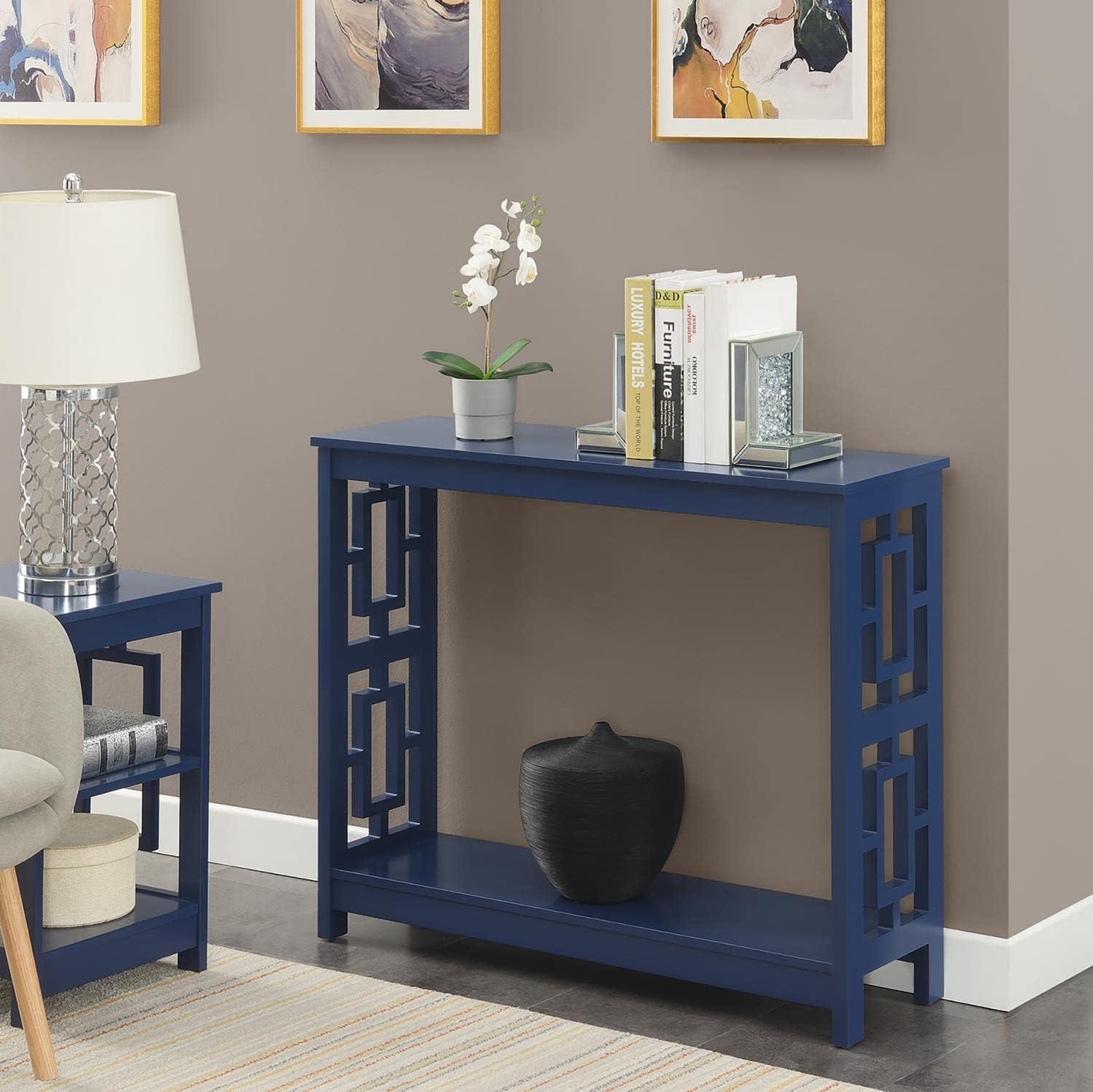 Convenience Concepts Town Square Console Table, Cobalt Blue