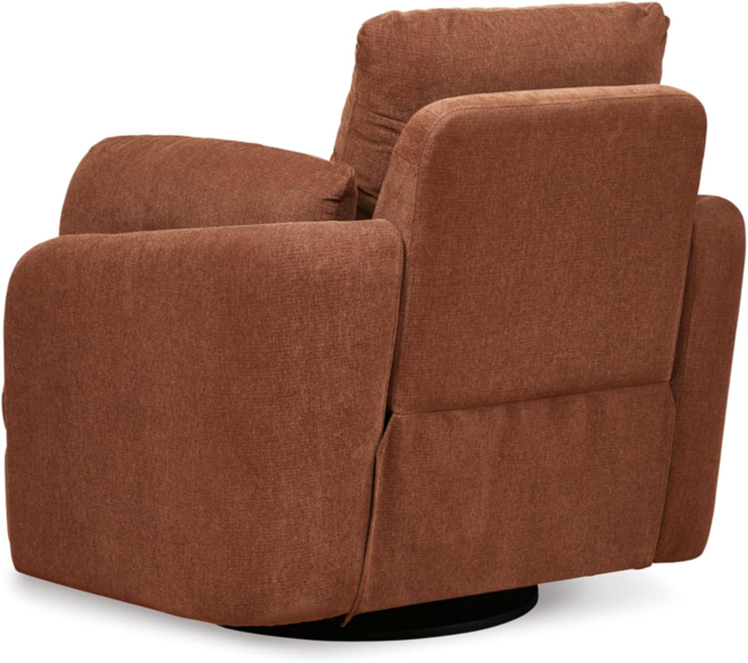 Spice Brown Swivel Recliner Armchair with Hidden Storage